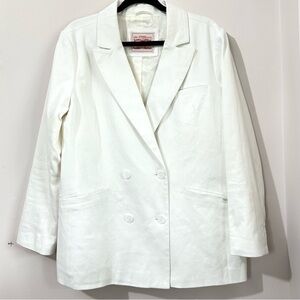 Levi’s White Denim Double Breasted Blazer Large - Modern, Back Vents